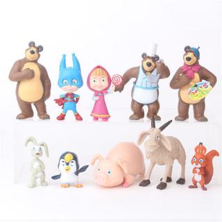 10 pieces-set Russia Masha Toy Figure Doll Home Decoration Masse Toys_1